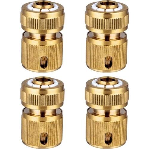 Hot 4 Pc Brass Hose Connector Hose End Quick Connect Fitting 1/2 inch Hose Pipe Quick Connector for Gardening Home Watering,Car
