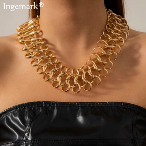 Unique Exaggerated Chunky Chain Necklace Women Hip Hop Goth Cuban Curb Link Necklaces Men Women Party Neck Jewelry Accessories