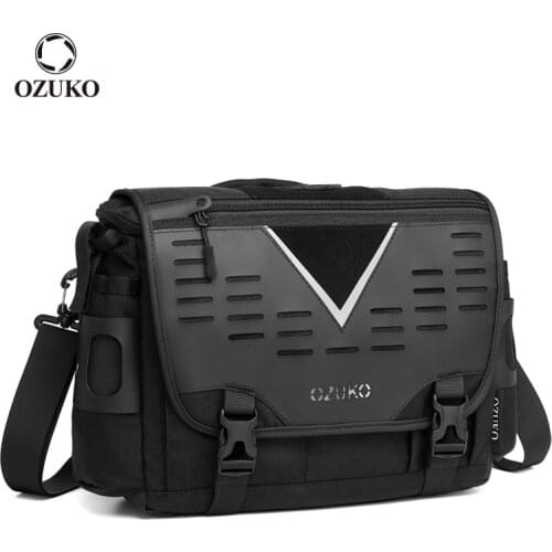 OZUKO Fashion Mens Shoulder Bag Quality Large Messenger Bag Male Water Resistant Handbag Men Outdoor Short Trip Crossbody Bags