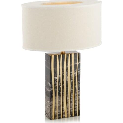 Marble Desk Lamp Bedroom Bedside Cupboard Post Modern Chinese Style Light Luxurious Model Tenant Hall Cloud Stone Table Lamp