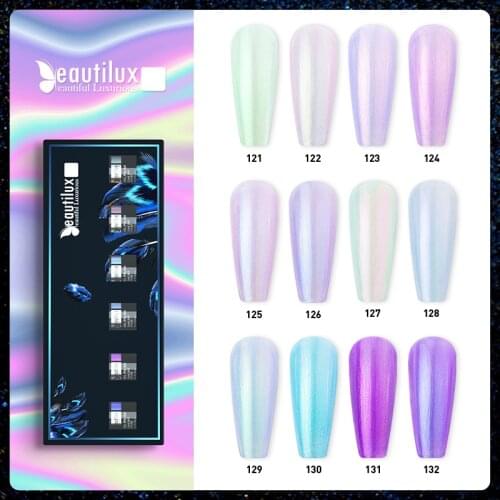 Beautilux Mermaid Nail Gel Polish Kit Shell Pearl Color Gels Nails Art Varnish Lot UV Semi Permanent Nail Lacquer 6pcs/set 10ml