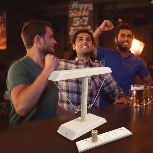 2021 New Party toys Leisure Industrial Style Bar Drink Shop Handmade 25/40CM Wooden Ring Toss Hooks Fast-paced Interactive Game