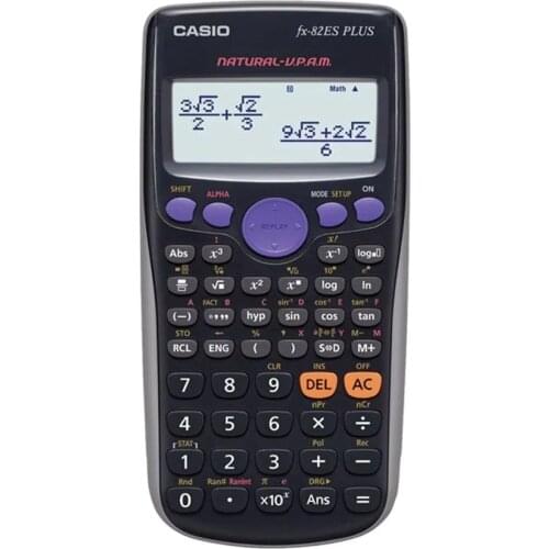 Original CASIO FX-82ES Plus Scientific Calculator 252 Functions 10 + 2 Digits Engineering Students High School Lab Office