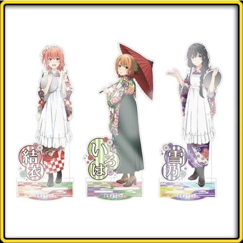 Anime My Teen Romantic Comedy SNAFU Kimono Umbrella Series Acrylic Stand Model Desktop Toy Yukinoshita Yukino Yuigahama Yui
