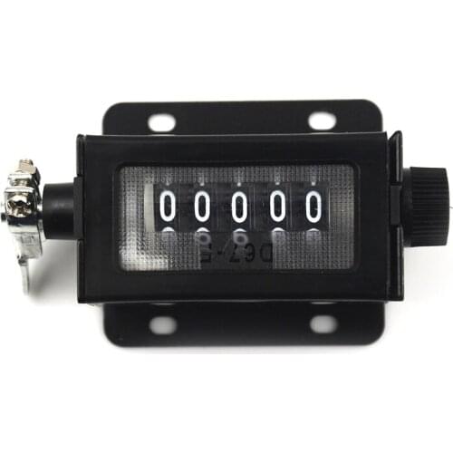 D67-F 0-99999 5-Digit Counters Casing Black Mechanical Pull Stroke Manual Counter Resetable Mechanical Pulling Counter