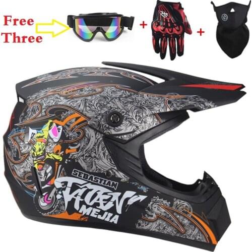 Off-rodo Motocross Helmet Free 3 Car Helmet Mountain Bike Full Helmet