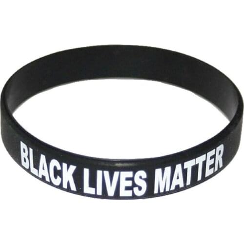 Unisex Black Lives Matter Support Silicone Rubber Bracelet Men Women Fashion Wristband Motivational Black Silicone Wristband