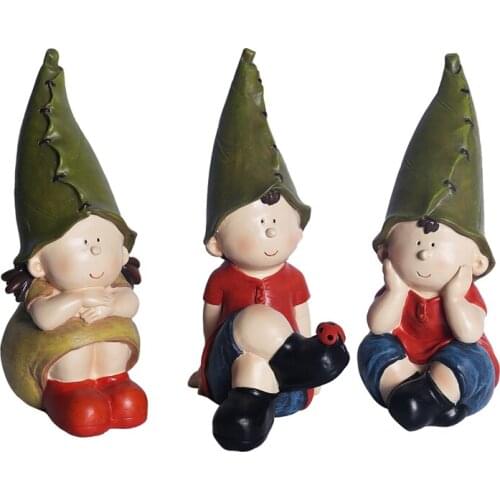 19.5cm Lovely Elf Sculpture Decoration Europe Home Furnishing Little Boy Girl Resin Fairy Figure Desktop Decor Crafts Ornament