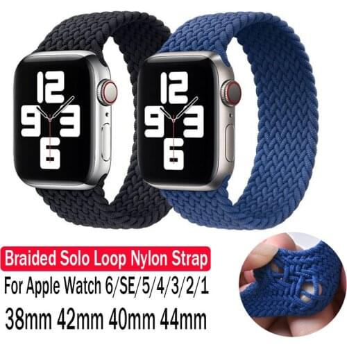 Sport Braided Loop Strap For Apple Watch Series 6 se 5 4 44mm 40mm Silicone bracelet For Apple Watch 3 2 1 42mm 38mm Nylon Strap