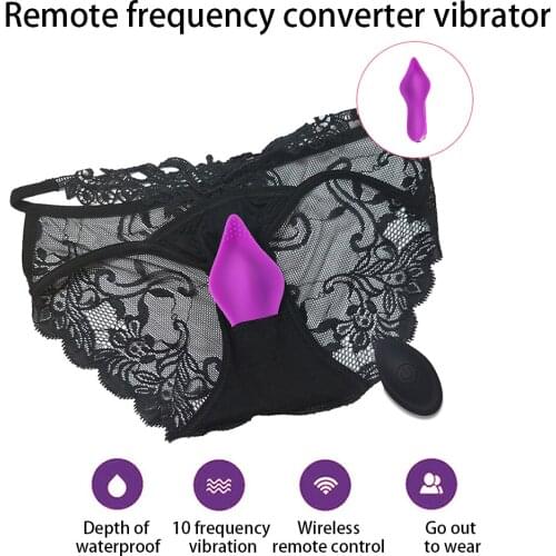 Women Lace Wear Panties Vibrating Eggs 10 Frequency Wearable Dildo Vibrator Female Wireless Remote Control Vibrator Jumping Eggs