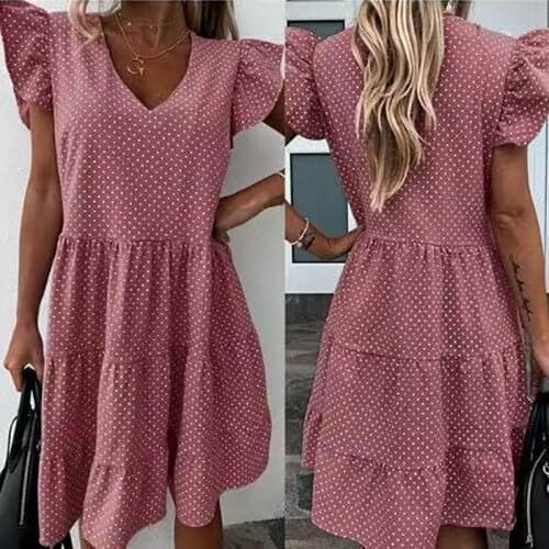 Ladies Maternity V-neck Dresses 2021 New Fashion Polka Dot Casual Women Dress Sleeveless Ruffles Woman Vestidos Loose Cool Suit
