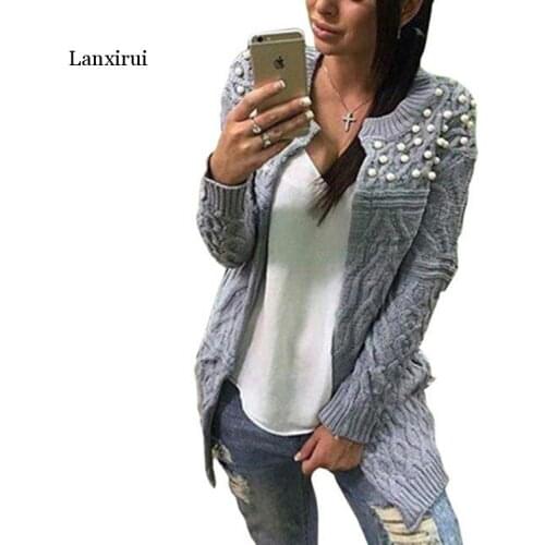 Female sweater computer knitted V-Neck cardigans beading ruched woman sweaters fashin style solid fashion