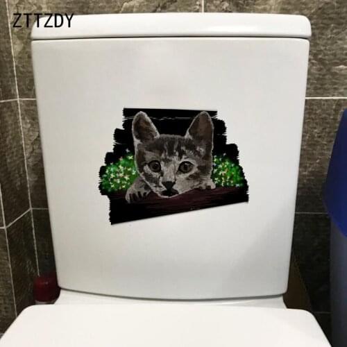 ZTTZDY 22.4*17.9CM Modern Art Cat Living Room Home Decor Toilet Sticker Wall Decal T3-0384