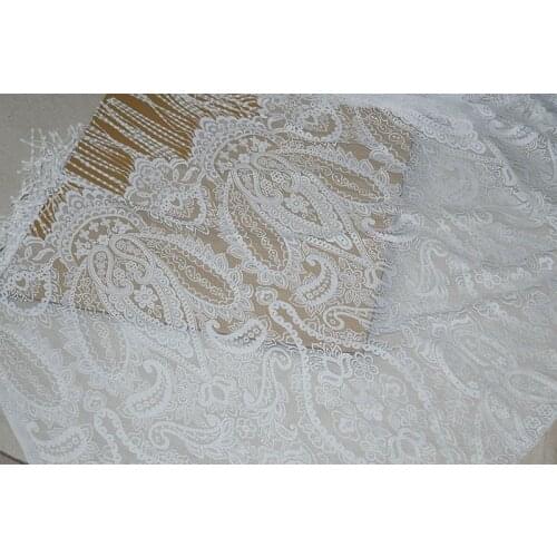 1.5m/Lot Wide 130CM High Quality Soft Eyelash Lace Sewing Fabric DIY Clothing Accessories Dress Curtain Material