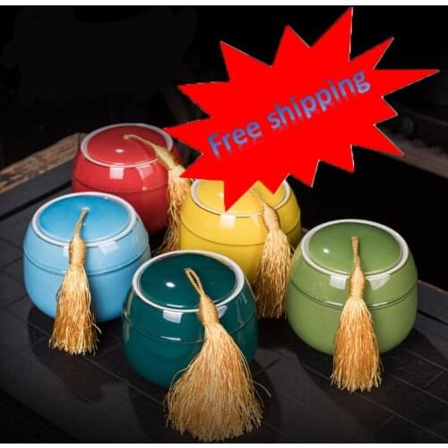 Pet urn mini urns solid-color ceramic jars can hold the ashes of big dogs cats and birds souvenirs cremation burial water burial