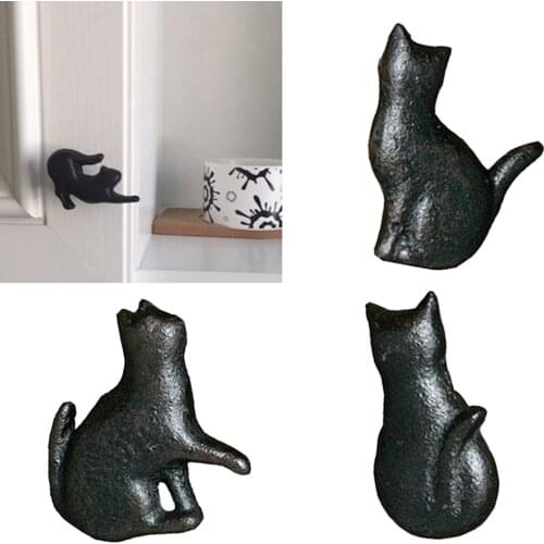 4x Variety Cast Iron Cute Cat Style Door Drawer Cabinet Wardrobe Pull Handle Knobs Vintage Rural Furniture Hardware