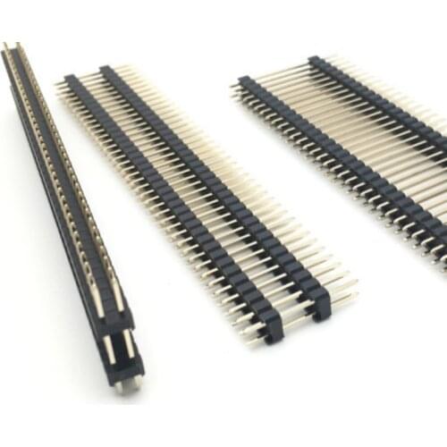 5pcs 2.54mm 2*40p L20mm 25mm 30mm 40mm 2X40P Dual Row DoublePlastic PCB Board Spacer Pin Header Connector Male header Berg strip