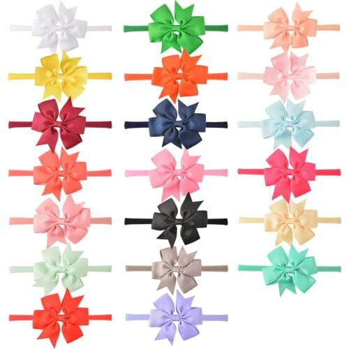 5pcs/lot Grosgrain Ribbon Bowknot Newborn Baby Headband Dovetail Bow Hair Bands Fashion Toddler Kids Accessories Birthday Gifts