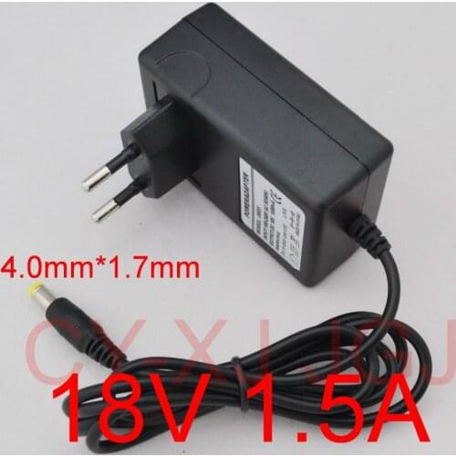 50PCS 18V 1.5A AC 100V-240V Converter Adapter DC 18V 1.5A 1500mA Power Supply EU Plug 4.0mm x 1.7mm