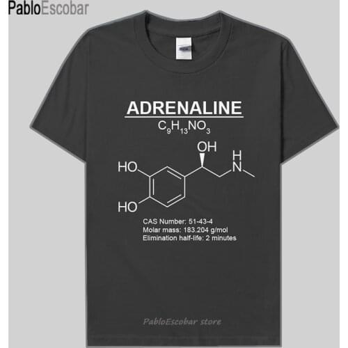 Adrenaline Molecular Formula Chemistry Subject fans fitness clothes Short sleeve t-shirt new Tops t shirt mens summer Fashion