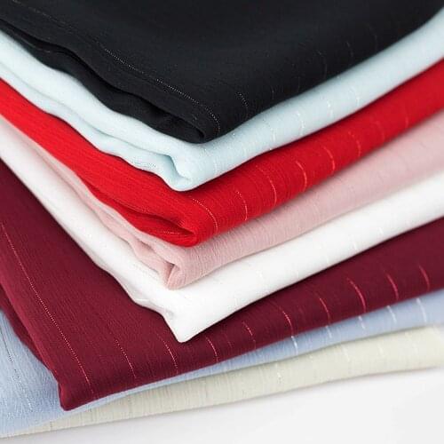 Shiny Chiffon Metallic Crepe Silk Fabric Soft Breathable DIY Craft Accessory Qualified