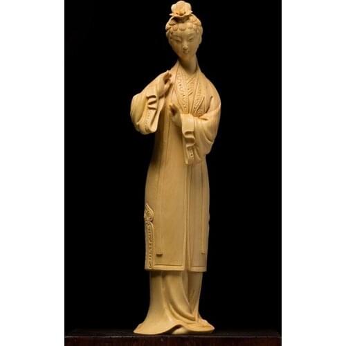 CCZHIDAO Drama Palace Beauty 21cm Classic Female Beauty Chinese Style Ornaments Home Carving Crafts Drama Wood Creative Decorac
