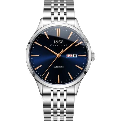 MIYOTA Watch Men Luxury Brand CARNIVAL Business Automatic Mechanical Watch Waterproof Double Calendar Sapphire Watches for Men