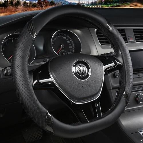D Shape Car Steering Wheel Cover PU Leather For Nissan Qashqai J11 Nissan X-trail T32 Golf 7 Tiguan 2019 2020 Kia Optima K5 2021