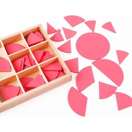 Wooden Mathematics Fraction Division Circles Teaching Aids Toddler Early Education Cognition Kids Toy