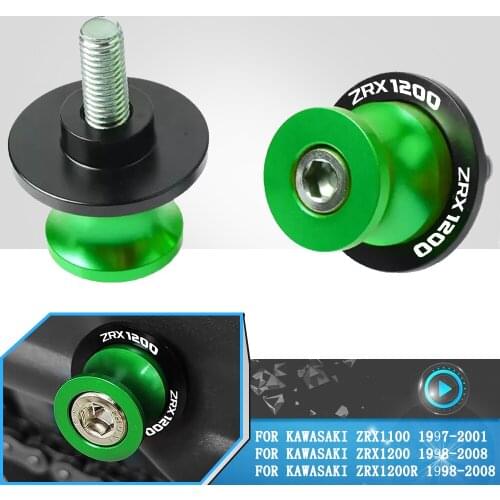 For Kawasaki ZRX1100 ZRX1200 ZRX1200R ZRX 1200 1200R 1998-2008 10MM Motorcycle Accessories Swingarm Spools Slider Stand Screws