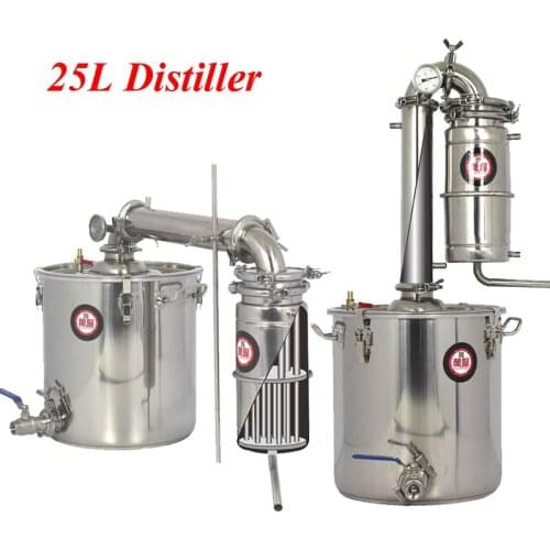 Household 25L Stainless Steel Wine Brewing Machine Alcohol Vodka Liquor Distiller Pot/ Boilers Equipment
