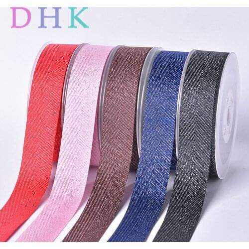 DHK 7 Color 5 Size options 50yards shiny silver purl twill Ribbon wedding packing Accessory headwear decoration Wholesale S871