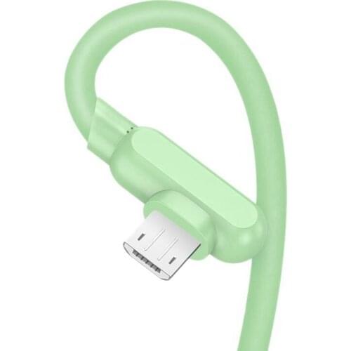 Elbow Data Cable USB Cable USB Charger for Huawei Samsung Oppo Xiaomi Vivo Meizu Mobile Phone Charging Cable, Green