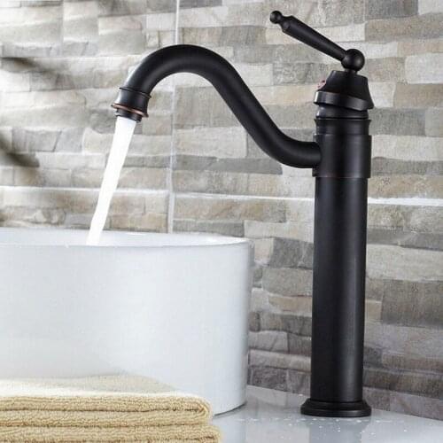 Oil Rubbed Bronze Gooseneck Style Single Lever Swivel Kitchen Bathroom Vessel Sink Faucet Mixer Taps ahg027