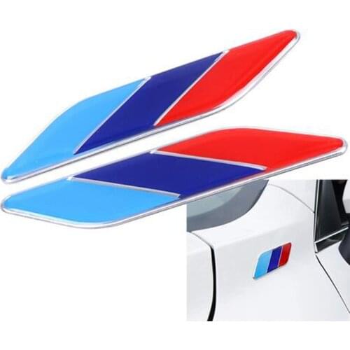 2Pcs/Pair 3D Metal Tricolor Car Body Side Fender Rear Trunk Emblem Badge for ALL Models BMW X1 X3 X5 X6 1 3 5 6 7 Series