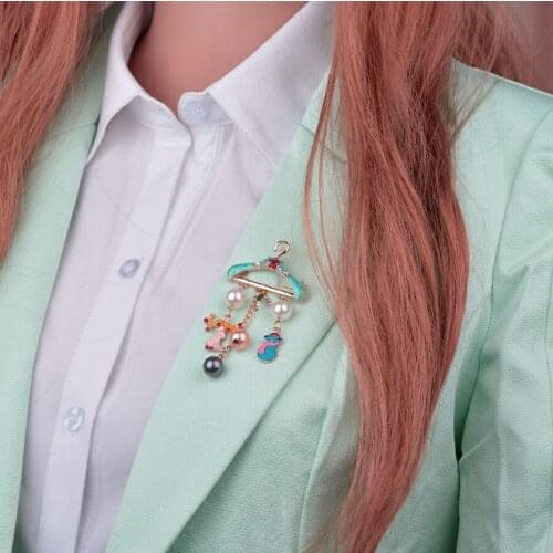 Cute Christmas Elk Snowman Pearl Pendant Hanger Brooch Pin Pin Badge 148