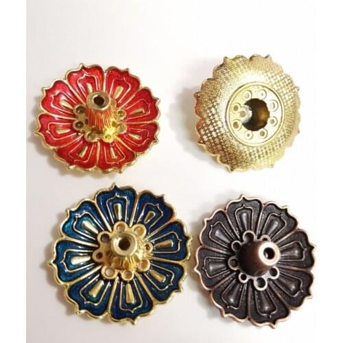 1PC Mini Meditation Buddha Sandalwood Stick Holder Burner Round Dish Lotus Flower Catcher Plate Home Decor Accessories