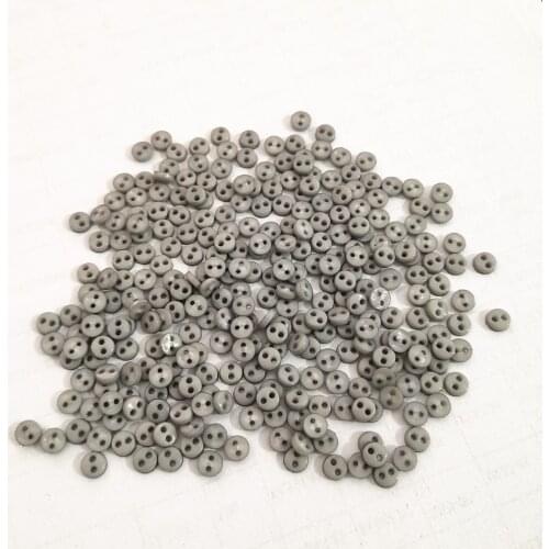 500pcs Grey Color 4mm Mini Buttons Plastic Round 2 Holes Doll Clothing Circle Button Embellishments DIY Sewing Scrapbooking