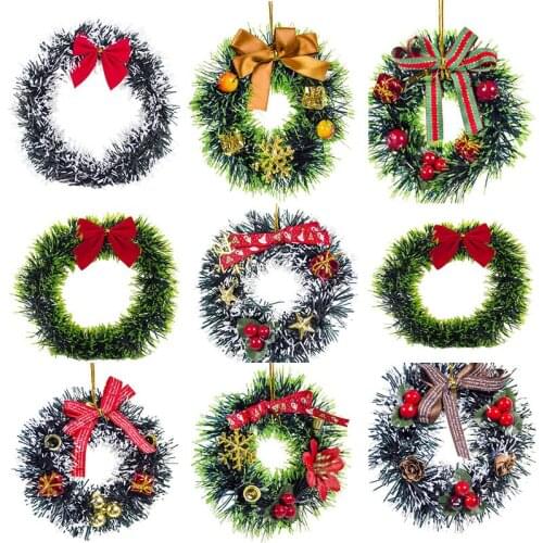 2020 New Christmas Wreath Artificial Green Leaves Door Wall Window Hanging Garland Party Flower Outside Decor Home Decor Product