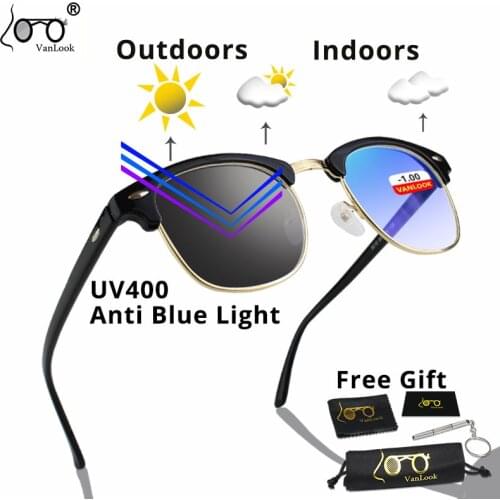 Chameleon Glasses For Myopia Anti Blue Ray Glare for Men Women Shortsighted Square Optical Spectacles Frames Prescription Frame