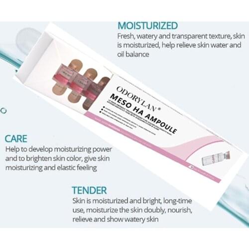 Cross-linked Hyaluronic Acid Ampoule Pure Micro Molecular Mesotherapy HA Collagen Hyaluronic Acid Skin Repair Whitening Serum