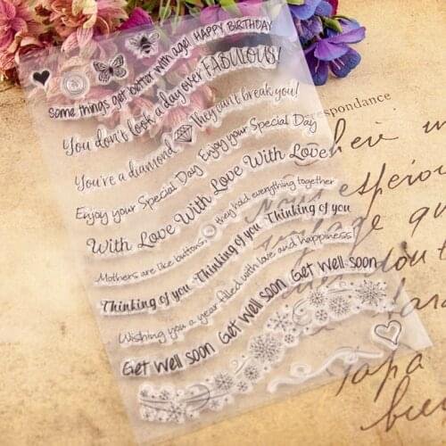 Birthday Wishes Clear Stamp Transparent Seal DIY Scrapbooking Card Making Clear Silicone Stamp Crafts Supplies 2021
