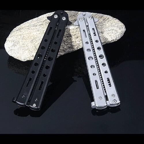 Stainless Steel Butterfly Combs Folding Training Practice Combs Hair Styling Tools for Outdoor Camping Sport Beginners Gift