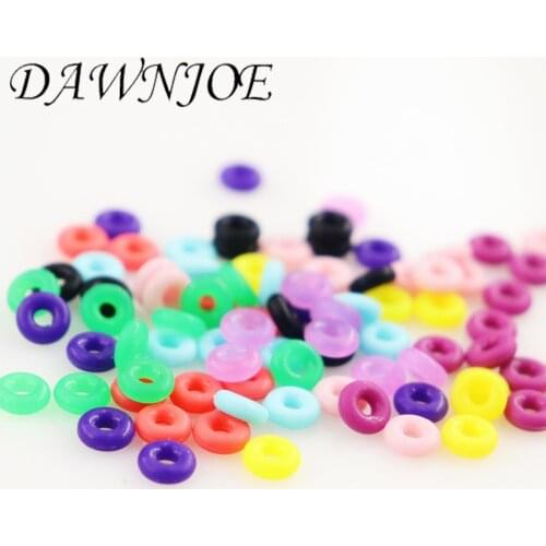 100pcs 2 3 4mm Hole 6mm Fixed Positioning Rubber Clip Charms Safety Stopper Spacer Beads DIY Bracelet Jewelry Making Findings