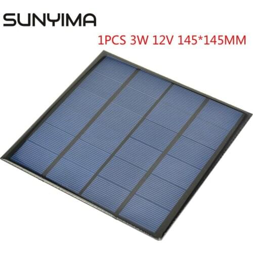 SUNYIMA1PCS 3W 12V Polysilicon Solar Panels 145*145MM Flexible Solars Cells For DIY Painel Solars Charger For Dropshipping