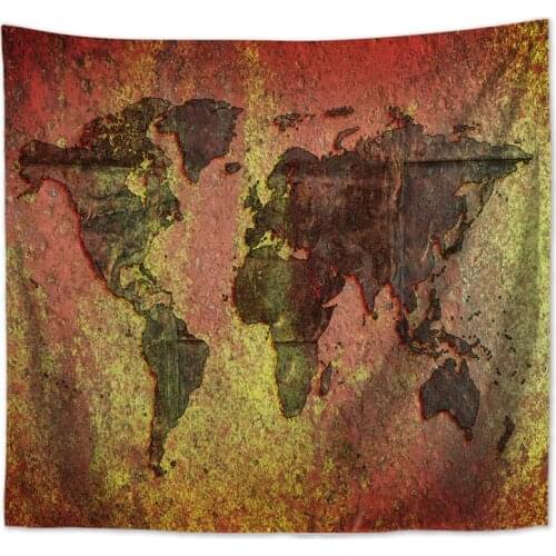 World map tapestry wall fabric hanging decoration room decoration backdrop wall carpet