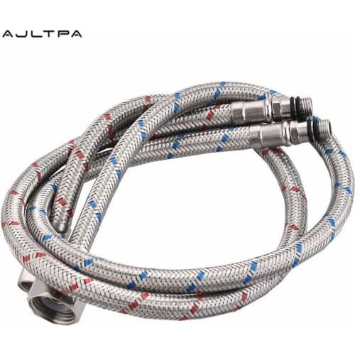 20Pair G1/2 60cm 80cm Stainless Steel Flexible Plumbing Pipes Cold Hot Mixer Faucet Pipe Hoses