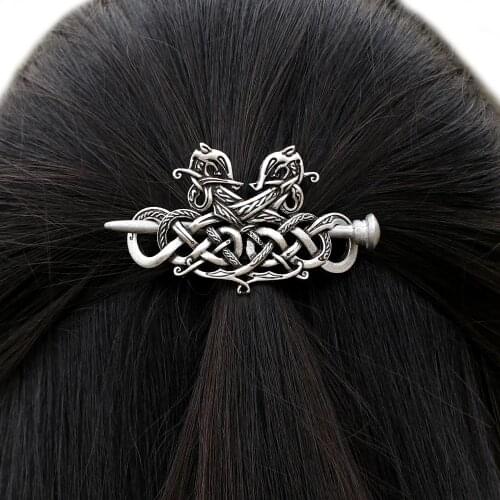 Vintage Celtic Knot Viking Rune Dragon Hairpin Metal Rod Sliding Hairpin Ladies Hairpin Jewelry Accessories Gift Hairpin