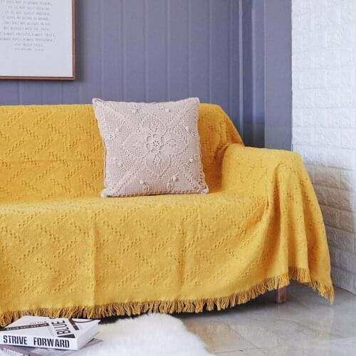 Knitted Sofa Blanket with Tassel Thread Throw Blankets for Bed Office Travel Sofa Towel Bedspread Comforter Wall Tapestry