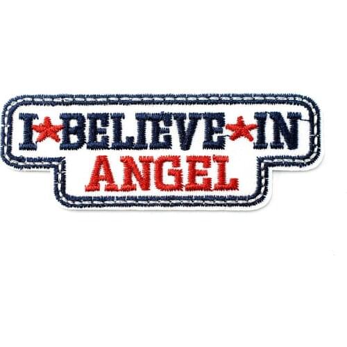I BELIEVE IN ANGEL (Size:3.3x9.0cm)DIY Cloth Badges Mend Decorate Patch Jeans Bag Hat Clothes Apparel Sewing Decoration Applique